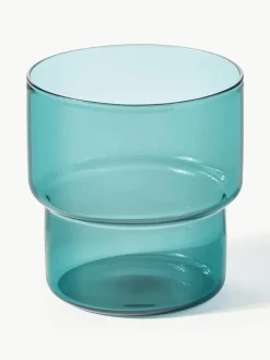 Mondgeblazen waterglazen Gustave, 4 stuks^Westwing Collection New
