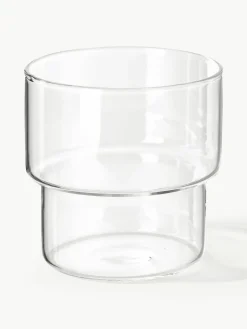 Mondgeblazen waterglazen Gustave, 4 stuks^Westwing Collection New