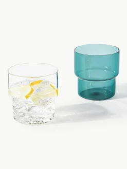 Mondgeblazen waterglazen Gustave, 4 stuks^Westwing Collection New