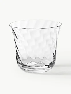 Mondgeblazen waterglazen Swirl, 4 stuks^Westwing Collection Clearance