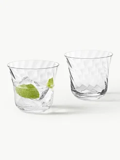 Mondgeblazen waterglazen Swirl, 4 stuks^Westwing Collection Clearance