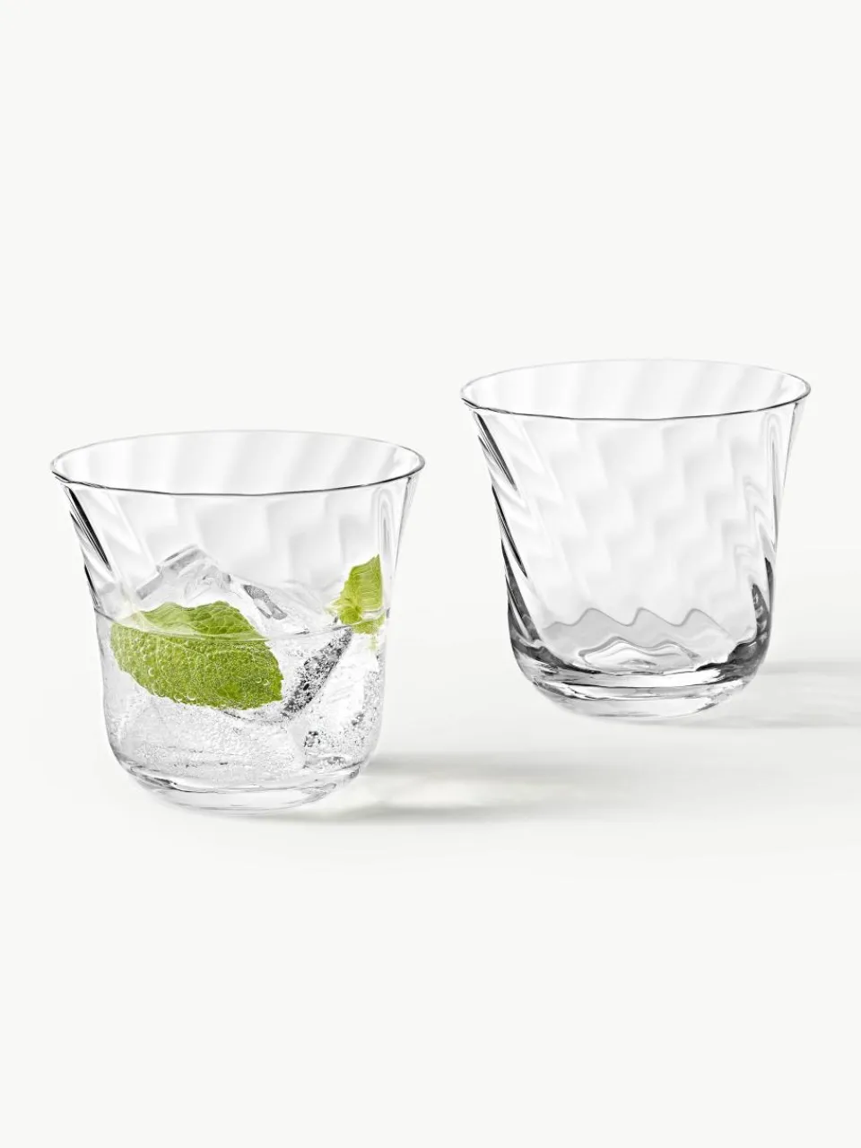 Mondgeblazen waterglazen Swirl, 4 stuks^Westwing Collection Clearance