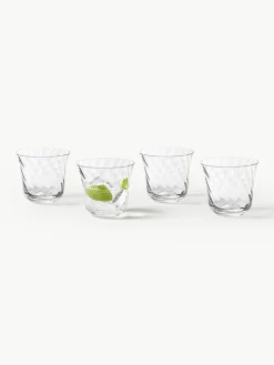 Mondgeblazen waterglazen Swirl, 4 stuks^Westwing Collection Clearance