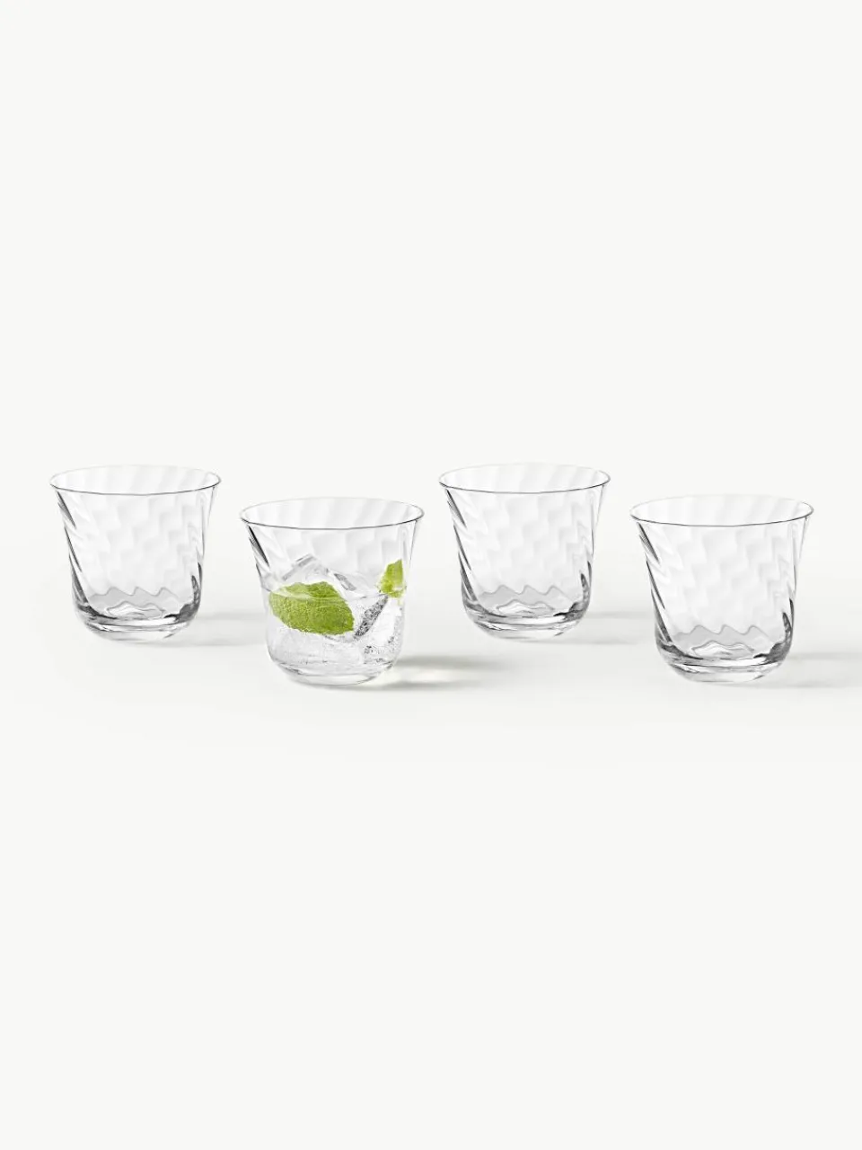 Mondgeblazen waterglazen Swirl, 4 stuks^Westwing Collection Clearance