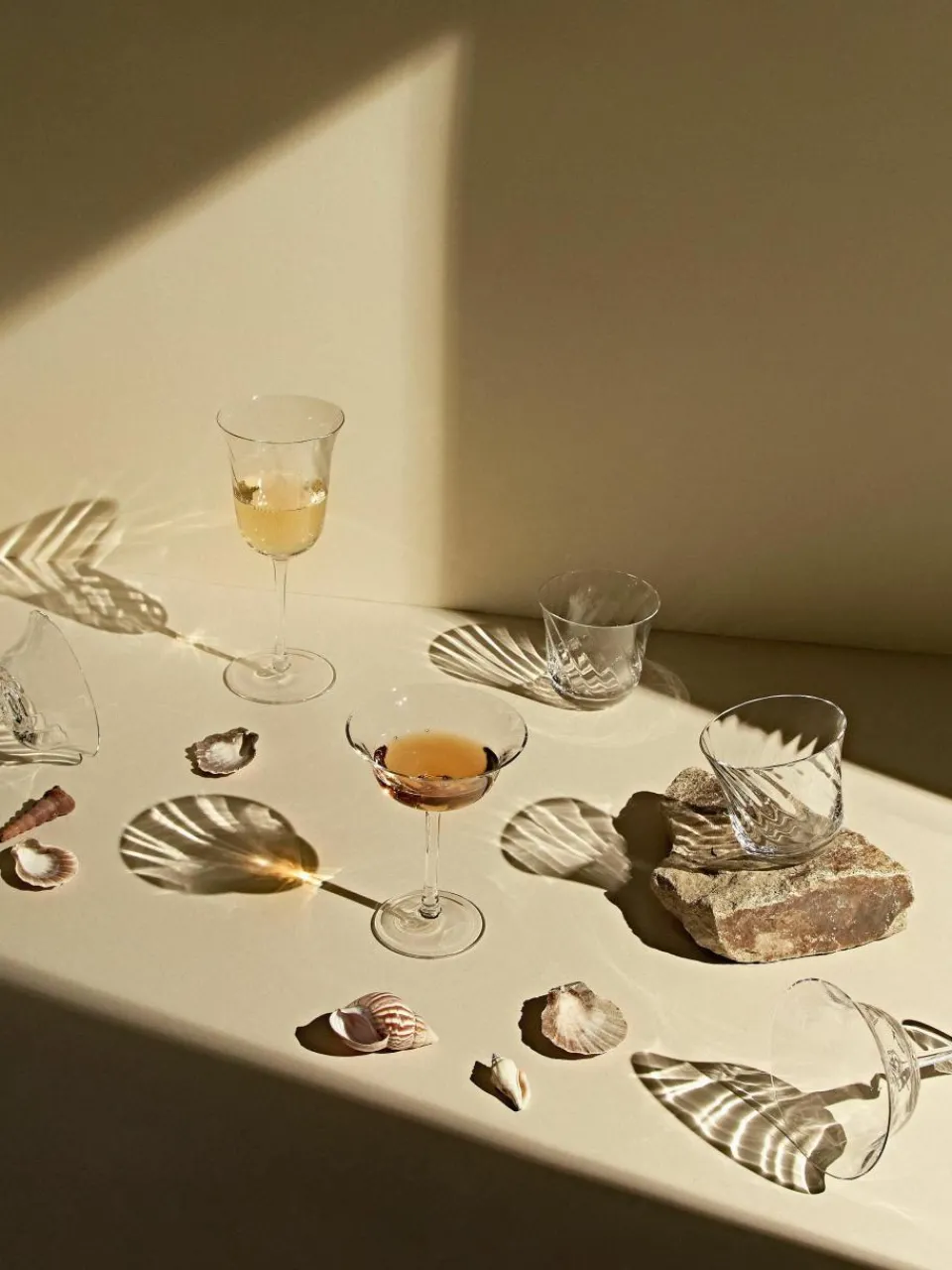 Mondgeblazen waterglazen Swirl, 4 stuks^Westwing Collection Clearance