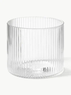 Mondgeblazen waterglazen Ripple met groefreliëf, 4 stuks^ferm LIVING Clearance