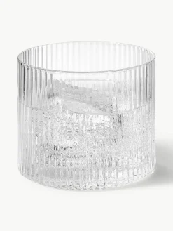 Mondgeblazen waterglazen Ripple met groefreliëf, 4 stuks^ferm LIVING Clearance