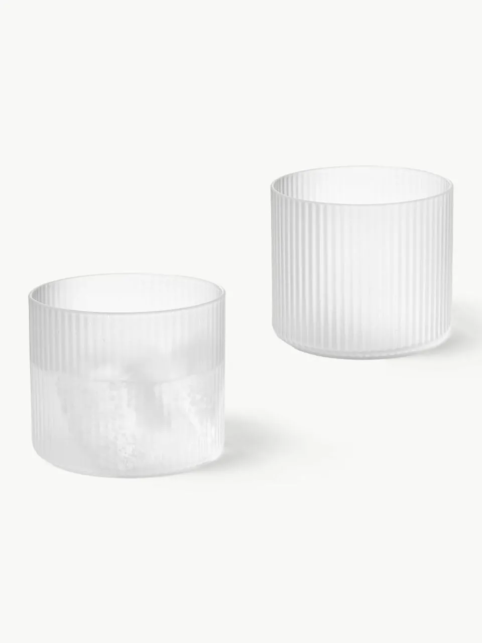 Mondgeblazen waterglazen Ripple met groefreliëf, 4 stuks^ferm LIVING Best