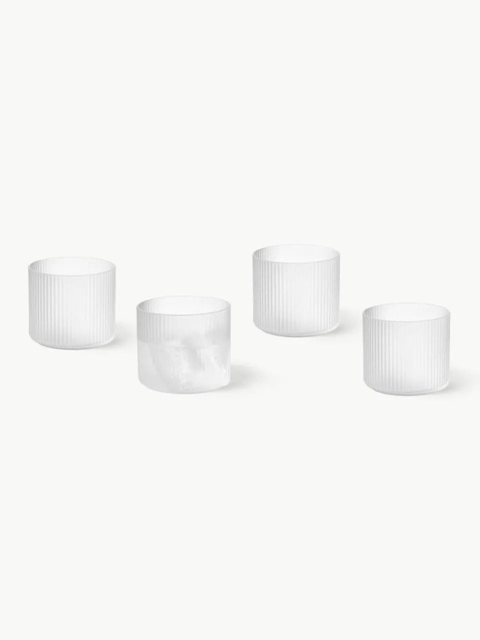 Mondgeblazen waterglazen Ripple met groefreliëf, 4 stuks^ferm LIVING Best
