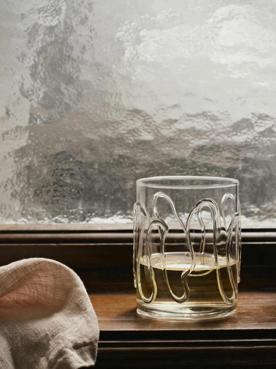 Mondgeblazen waterglazen Doodle met structuurpatroon, 2-delig^ferm LIVING Online