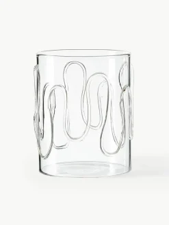 Mondgeblazen waterglazen Doodle met structuurpatroon, 2-delig^ferm LIVING Online