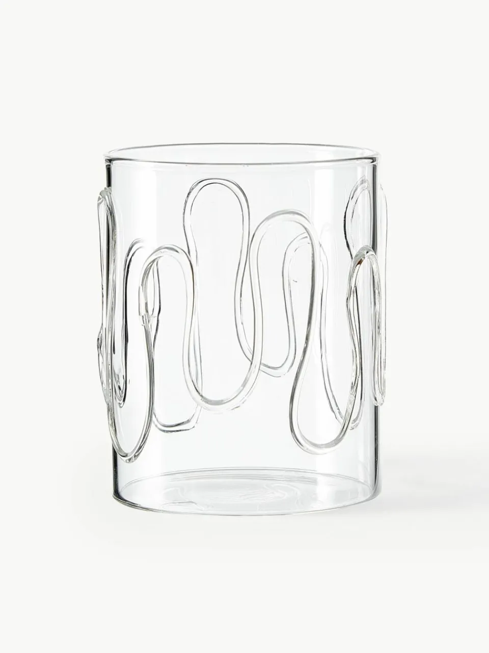 Mondgeblazen waterglazen Doodle met structuurpatroon, 2-delig^ferm LIVING Online