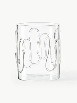 Mondgeblazen waterglazen Doodle met structuurpatroon, 2-delig^ferm LIVING Online
