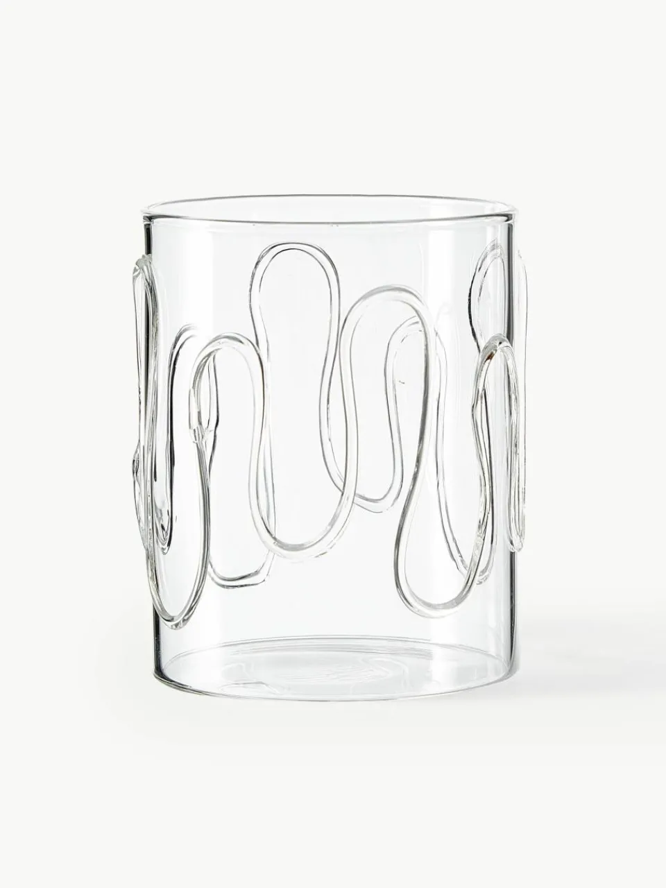 Mondgeblazen waterglazen Doodle met structuurpatroon, 2-delig^ferm LIVING Online