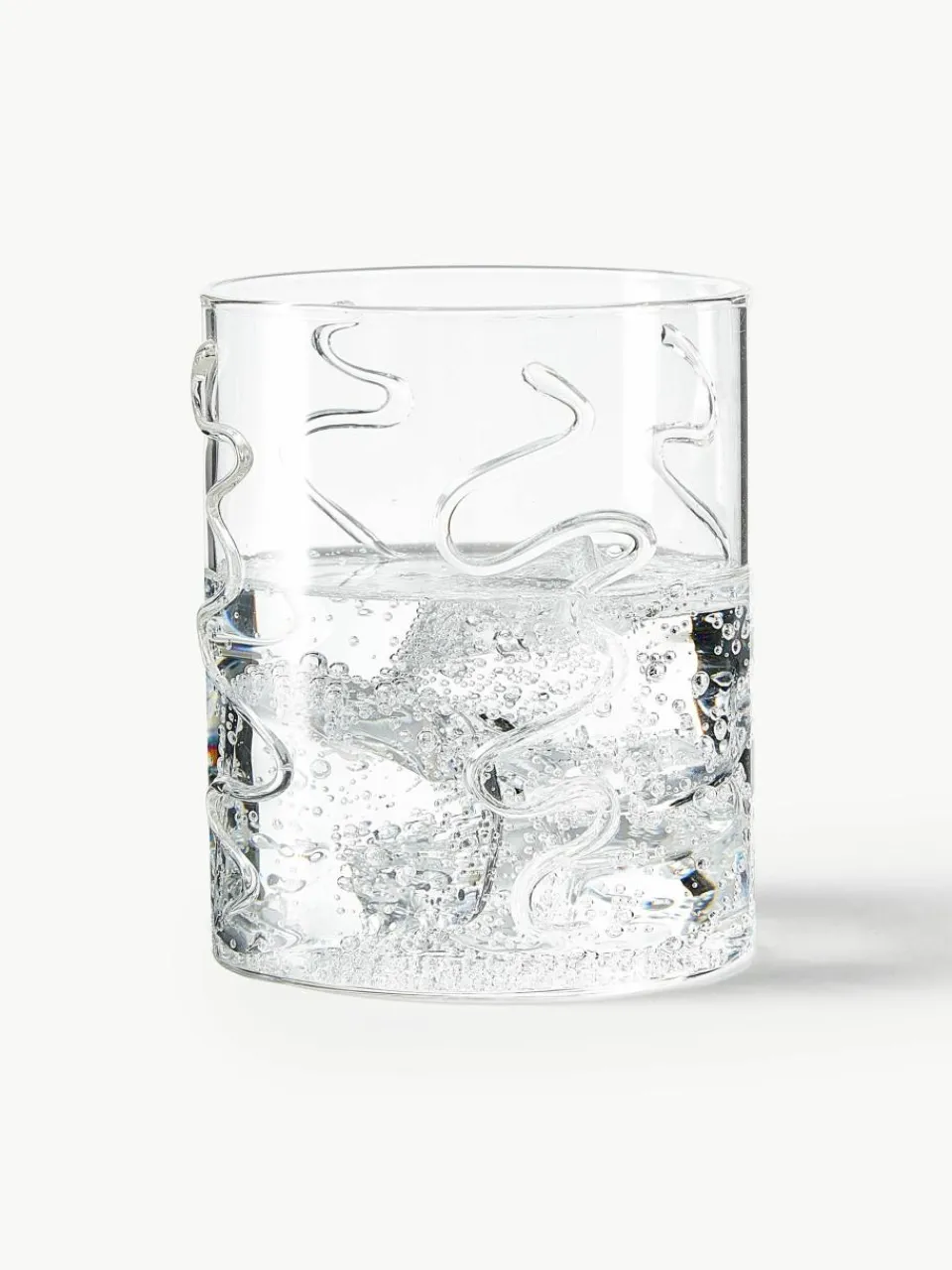 Mondgeblazen waterglazen Doodle met structuurpatroon, 2-delig^ferm LIVING Online