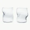 Mondgeblazen waterglazen Dimple, 2-delig^ferm LIVING Fashion