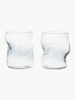 Mondgeblazen waterglazen Dimple, 2-delig^ferm LIVING Fashion
