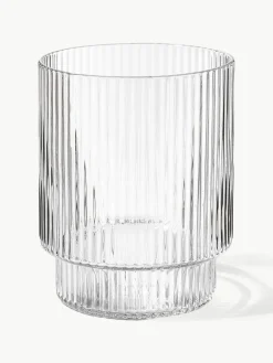 Mondgeblazen waterglazen Ripple met groefreliëf, 4-delig^ferm LIVING Best