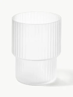 Mondgeblazen waterglazen Ripple met groefreliëf, 4-delig^ferm LIVING Outlet