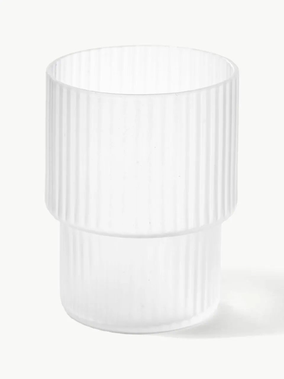 Mondgeblazen waterglazen Ripple met groefreliëf, 4-delig^ferm LIVING Outlet
