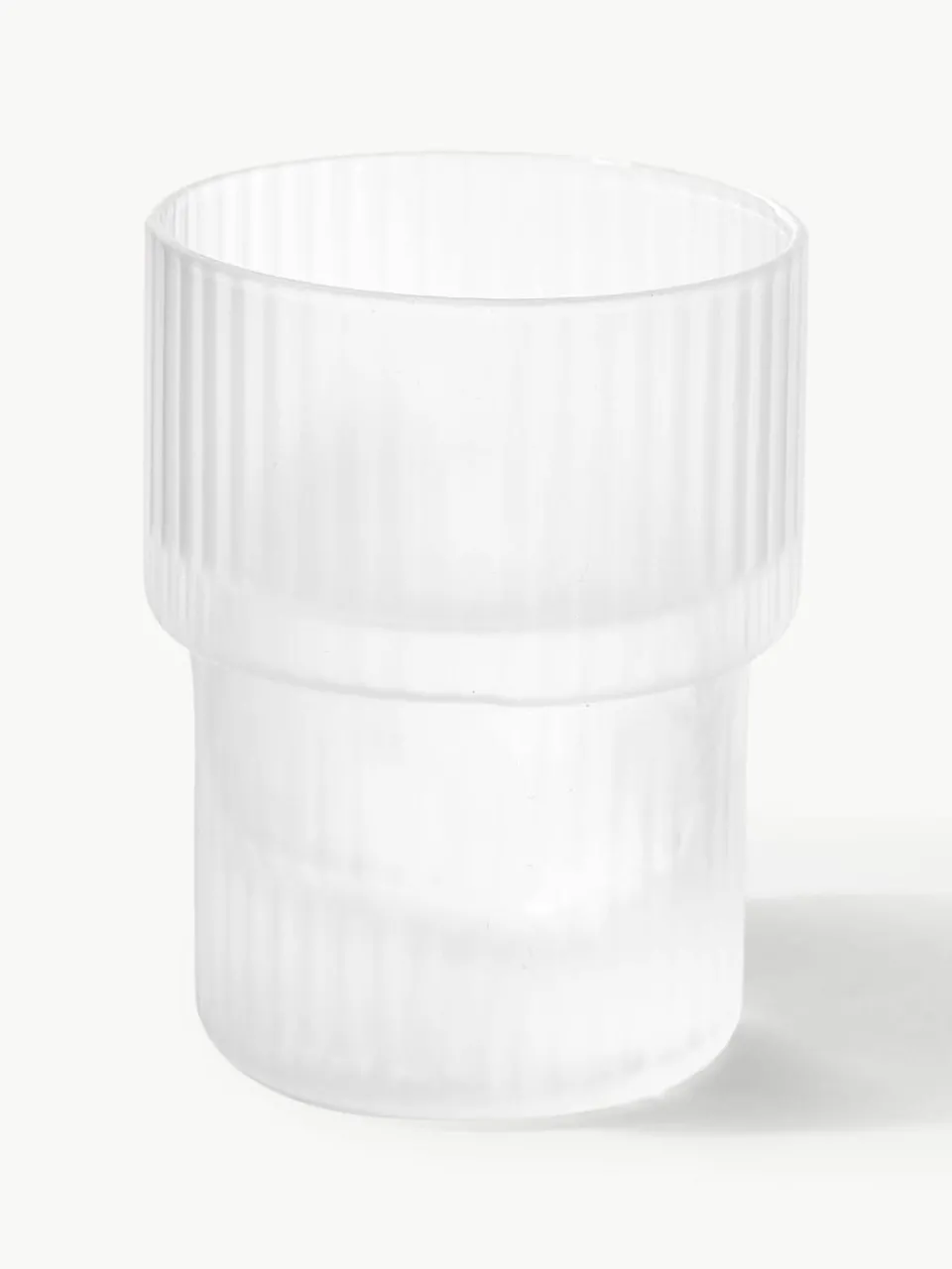 Mondgeblazen waterglazen Ripple met groefreliëf, 4-delig^ferm LIVING Outlet