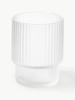 Mondgeblazen waterglazen Ripple met groefreliëf, 4-delig^ferm LIVING Outlet