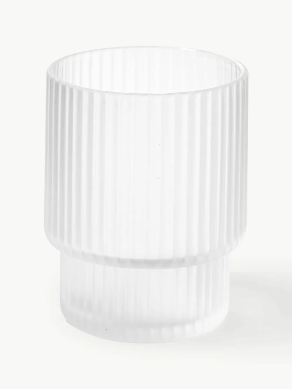 Mondgeblazen waterglazen Ripple met groefreliëf, 4-delig^ferm LIVING Outlet