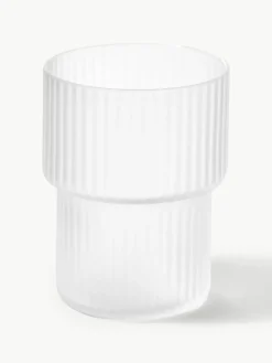 Mondgeblazen waterglazen Ripple met groefreliëf, 4-delig^ferm LIVING Outlet
