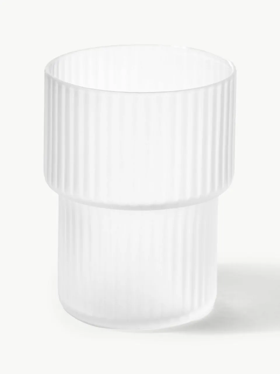 Mondgeblazen waterglazen Ripple met groefreliëf, 4-delig^ferm LIVING Outlet