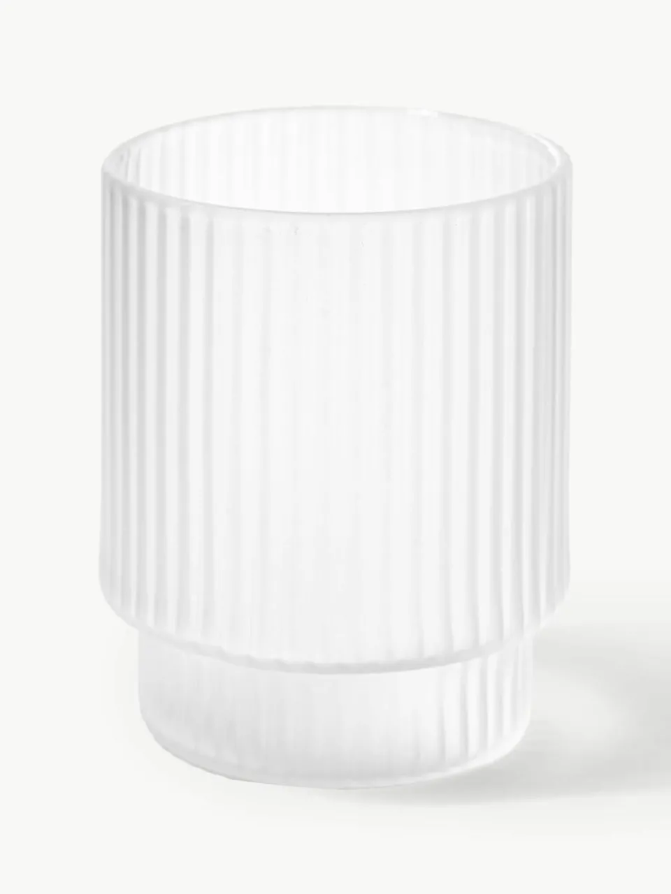 Mondgeblazen waterglazen Ripple met groefreliëf, 4-delig^ferm LIVING Outlet
