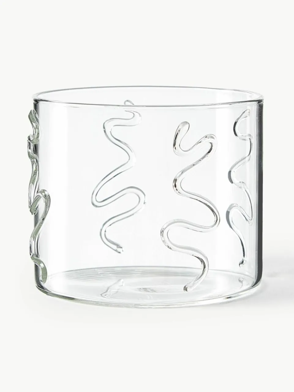 Mondgeblazen waterglazen Doodle met structuurpatroon, 2-delig^ferm LIVING New