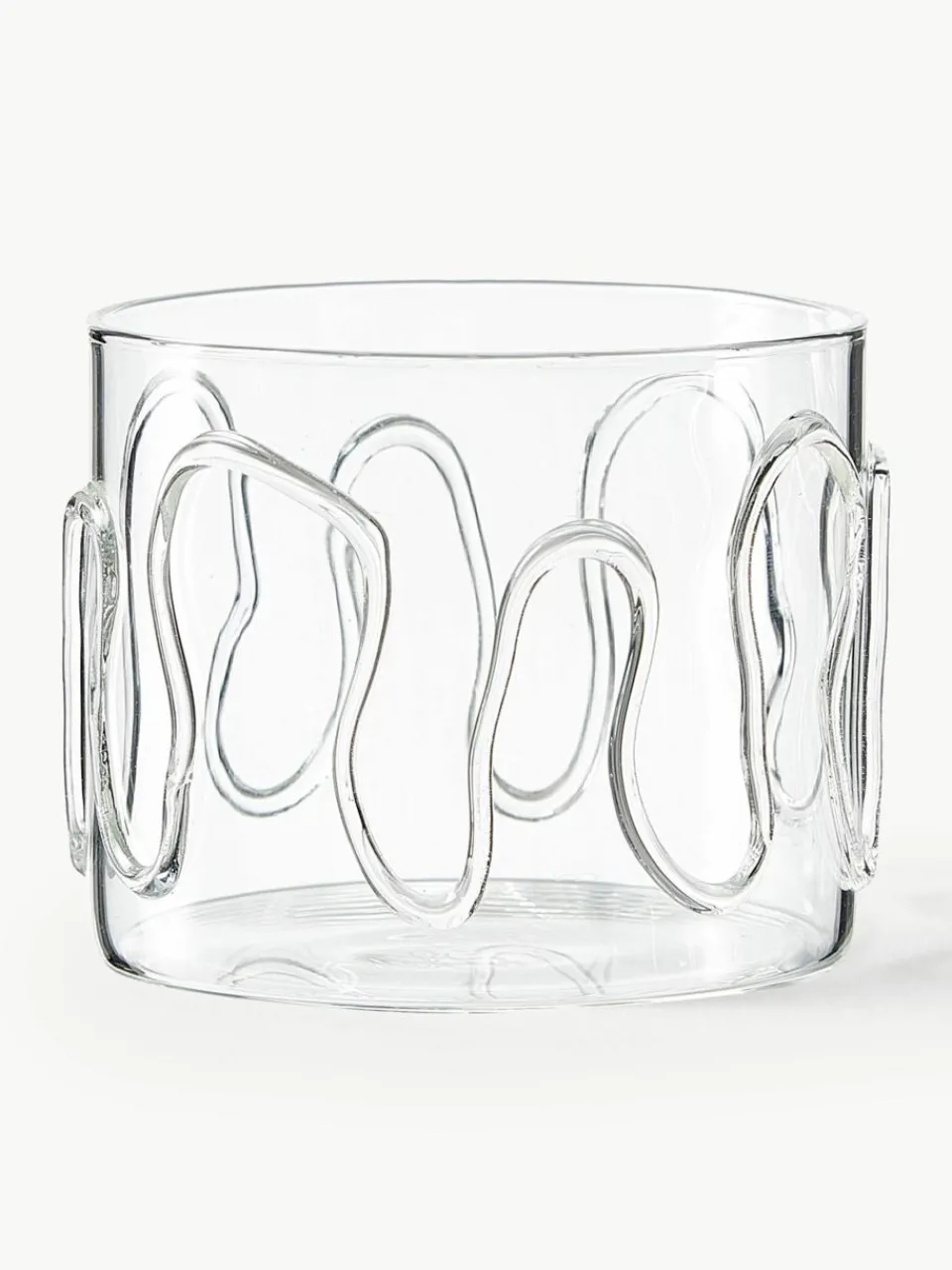 Mondgeblazen waterglazen Doodle met structuurpatroon, 2-delig^ferm LIVING New