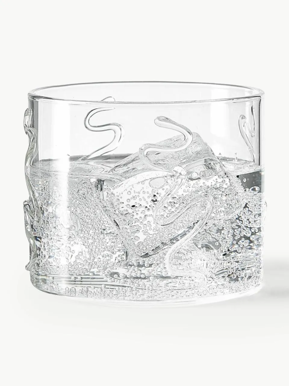 Mondgeblazen waterglazen Doodle met structuurpatroon, 2-delig^ferm LIVING New