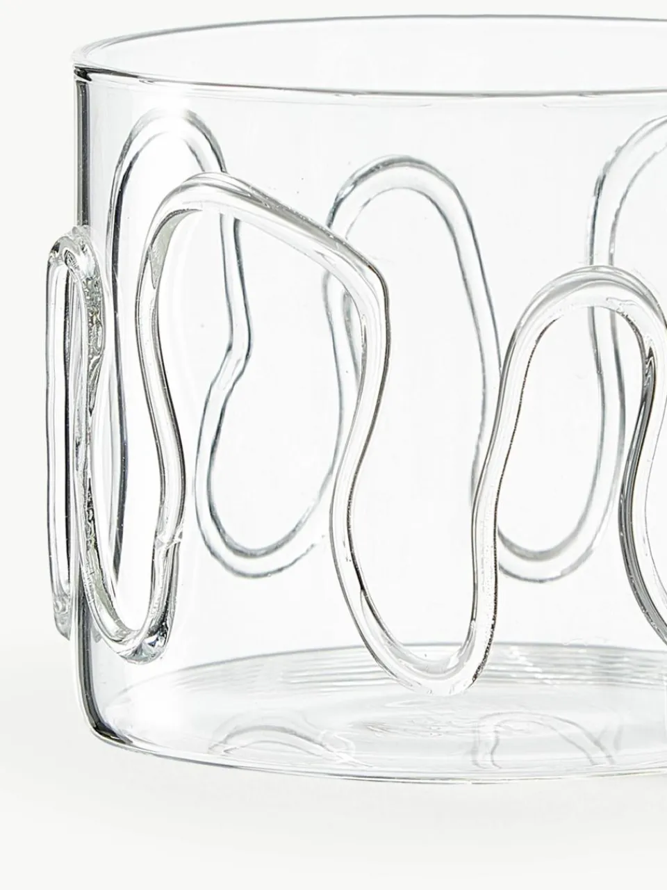 Mondgeblazen waterglazen Doodle met structuurpatroon, 2-delig^ferm LIVING New
