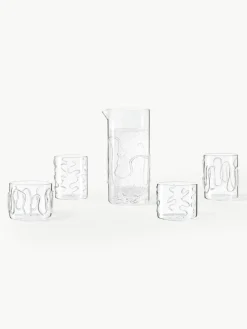 Mondgeblazen waterglazen Doodle met structuurpatroon, 2-delig^ferm LIVING New