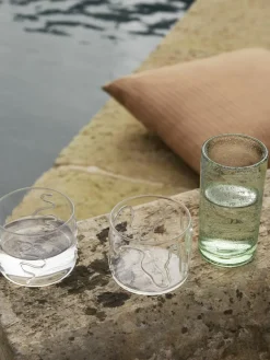 Mondgeblazen waterglazen Doodle met structuurpatroon, 2-delig^ferm LIVING New