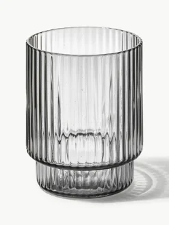 Mondgeblazen waterglazen Ripple met groefreliëf, 4-delig^ferm LIVING Outlet
