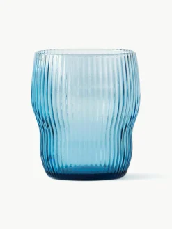 Mondgeblazen waterglazen Pum met groefstructuur, 2 stuks^Pols Potten Best