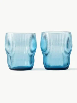 Mondgeblazen waterglazen Pum met groefstructuur, 2 stuks^Pols Potten Best