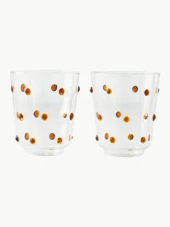 Mondgeblazen waterglazen Nob van borosilicaatglas, 2 stuks^Pols Potten Fashion
