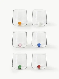 Mondgeblazen waterglazen Bilia van borosilicaatglas, 6-delig^zafferano Discount