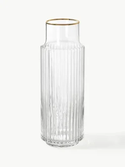 Mondgeblazen waterkaraf Aleo met goudkleurige rand, 1 L^Westwing Collection Outlet