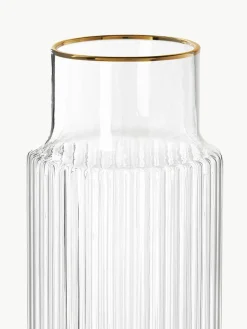 Mondgeblazen waterkaraf Aleo met goudkleurige rand, 1 L^Westwing Collection Outlet