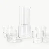 Mondgeblazen waterkaraf Gustave met waterglazen, set van 5^Westwing Collection Sale