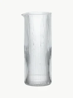 Mondgeblazen waterkaraf Ripple met groefreliëf, 400 ml^ferm LIVING Fashion