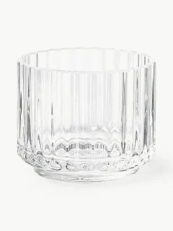 Mondgeblazen waxinelichthouder Lyngby met geribbeld oppervlak^Lyngby Porcelaen Discount