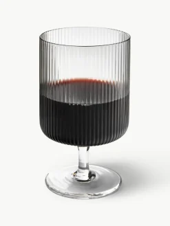 Mondgeblazen wijnglazen Ripple met groefreliëf, 2 stuks^ferm LIVING Sale