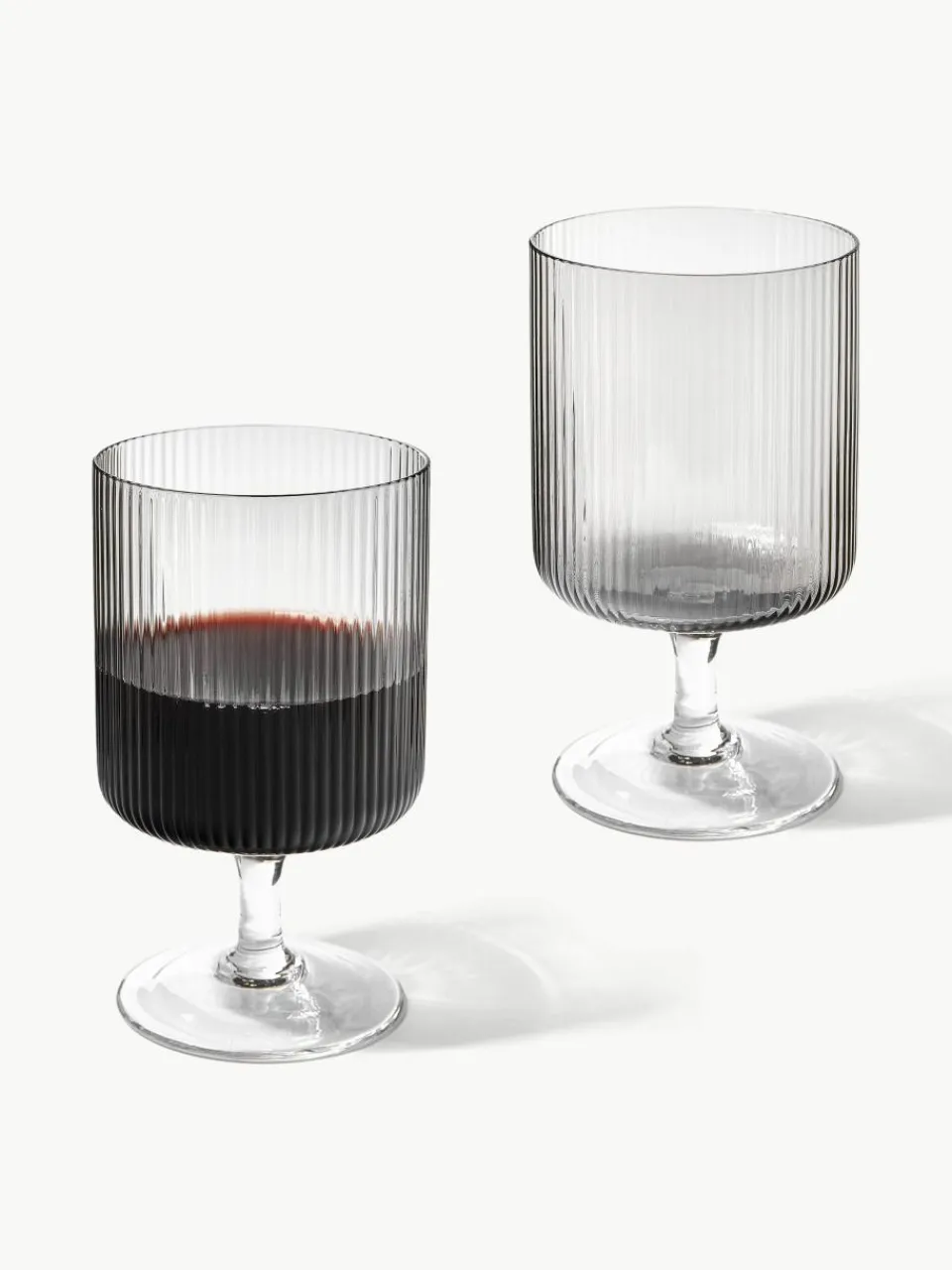 Mondgeblazen wijnglazen Ripple met groefreliëf, 2 stuks^ferm LIVING Sale