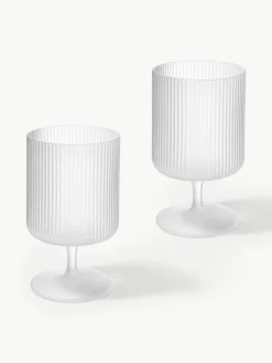 Mondgeblazen wijnglazen Ripple met groefreliëf, 2 stuks^ferm LIVING Discount