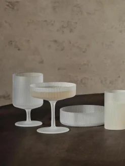 Mondgeblazen wijnglazen Ripple met groefreliëf, 2 stuks^ferm LIVING Discount